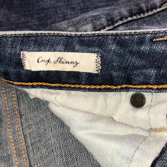 Denim & Supply Cropped Distressed Denim Blue Jeans 30" Waist - Picture 2 of 7